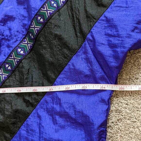 Bocoo windbreaker vintage 80s purple and black sz XL - Picture 9 of 10